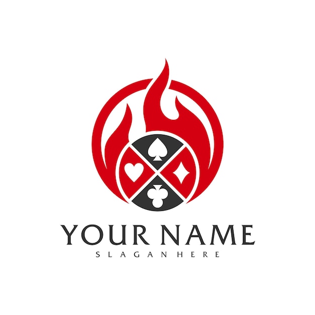 Fire Poker logo vector template Creative Poker logo design concepts