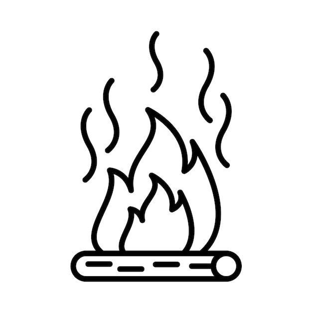 Fire Pollution Line Illustration