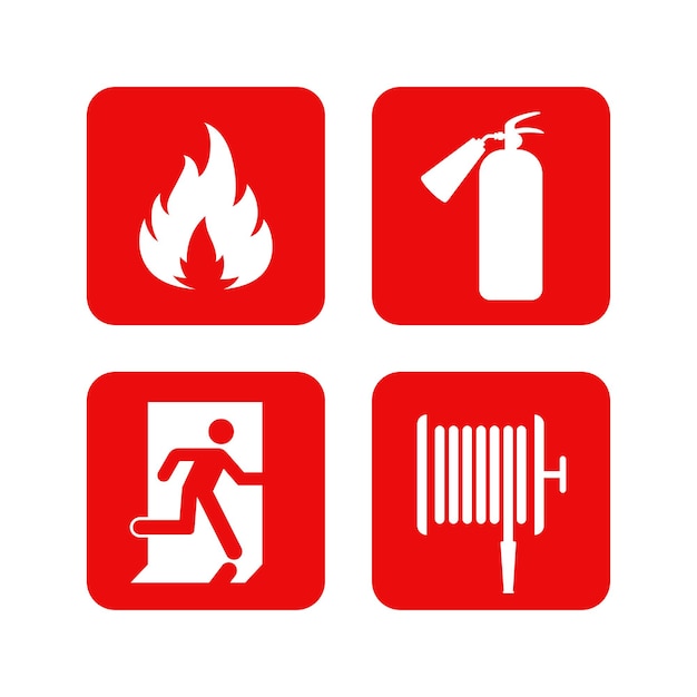 Сбор знаков пожарной безопасности и сбор вектора знаков пожарной защиты