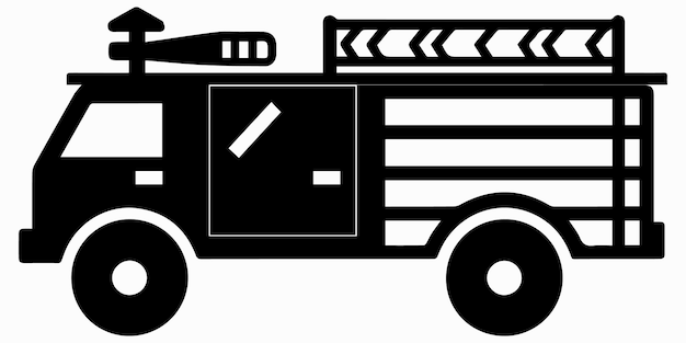 Fire Services water Truck silhouette vector illustration