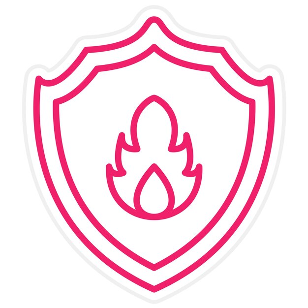 Vector fire shield icon style