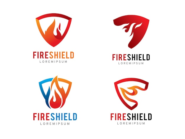 Символ логотипа Fire Shield или шаблон значка