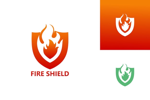 Fire shield logo template design vector, emblem, design concept, creative symbol, icon