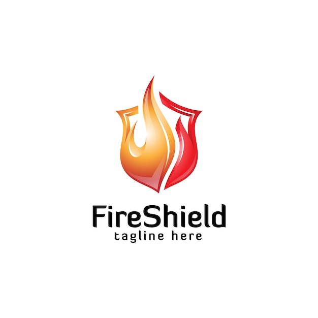 Fire and shield logo