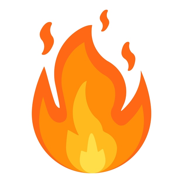 Vector fire sign fire flames icon isolated on white background vector illustration