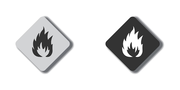 Fire sign flame icon flat vector illustration