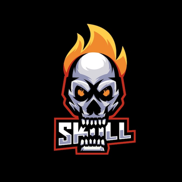Логотип игрового талисмана огненного черепа
