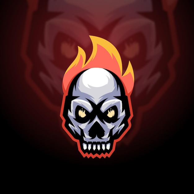 Fire skull mascot illustration