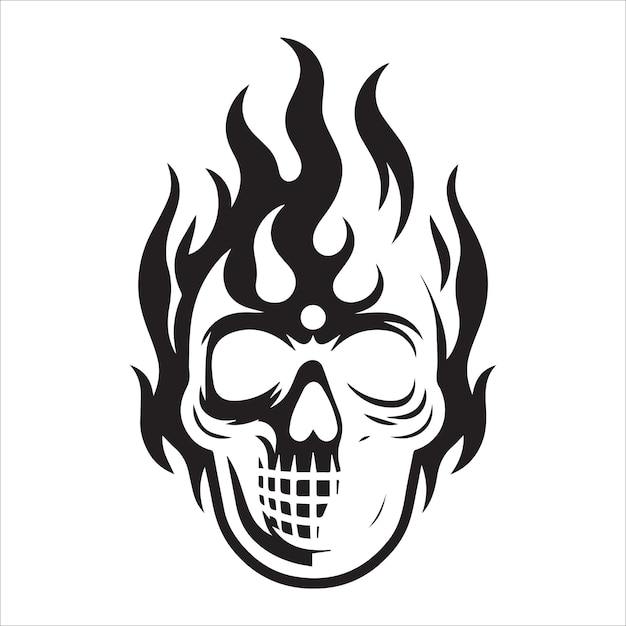 fire skull vector