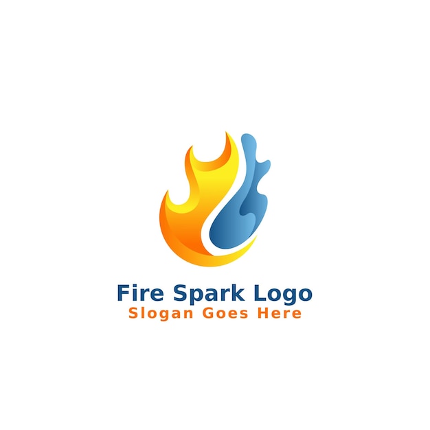 Fire spark logo design vector