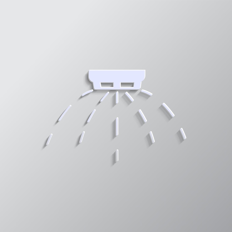Vector fire splinker icon paper style grey color vector background paper style vector icon