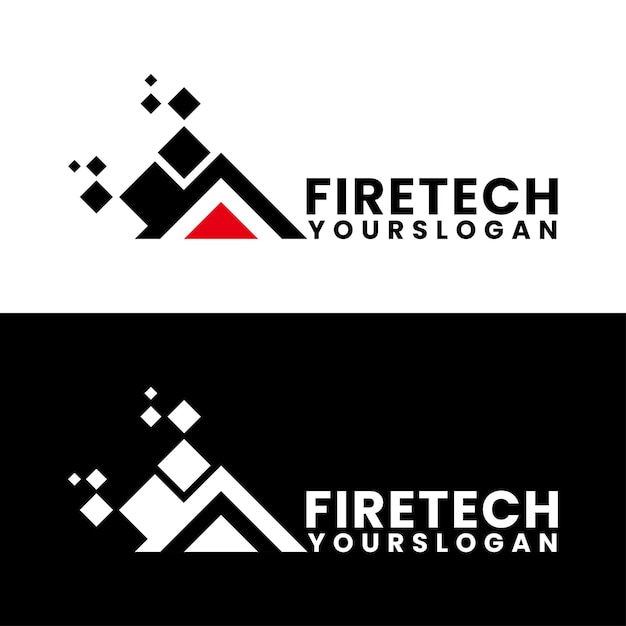 Fire tech modern logo design