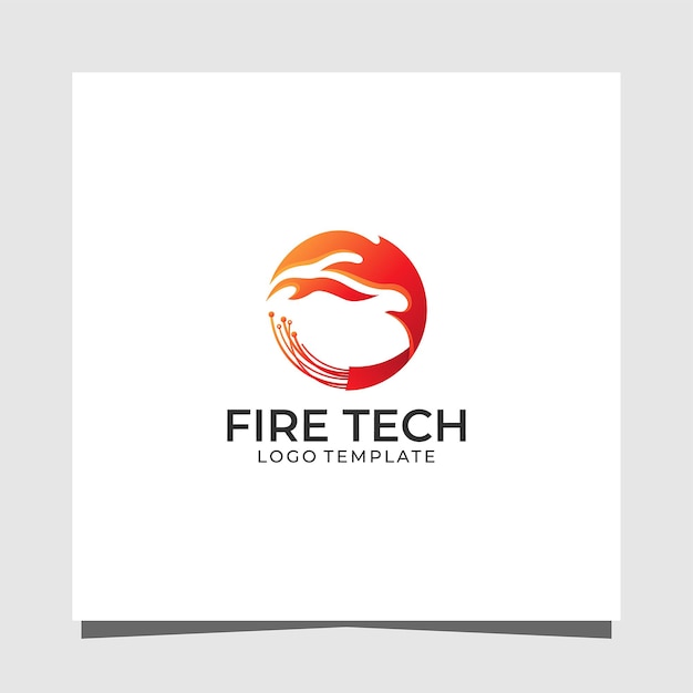 Fire Tech premium logo design template