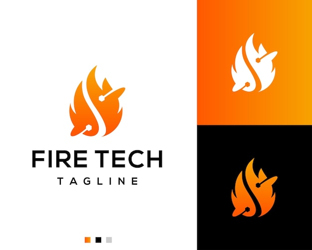 Fire technology data logo design