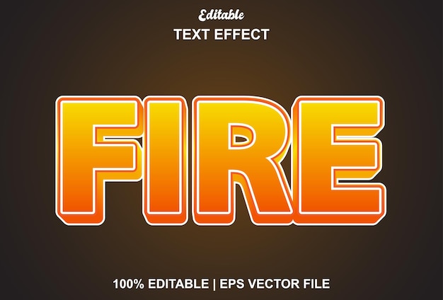 Fire text effect with orange color for brand