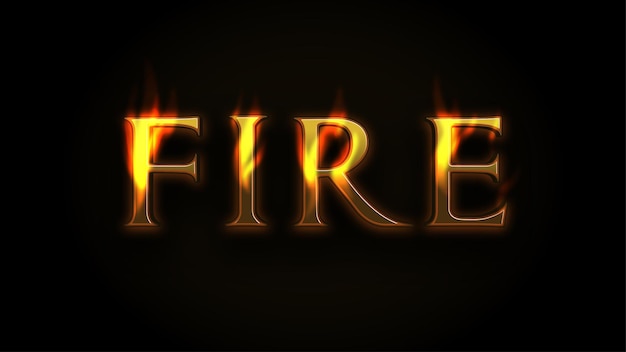 Vector fire text effect