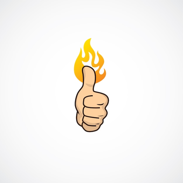 Vector fire thumb up