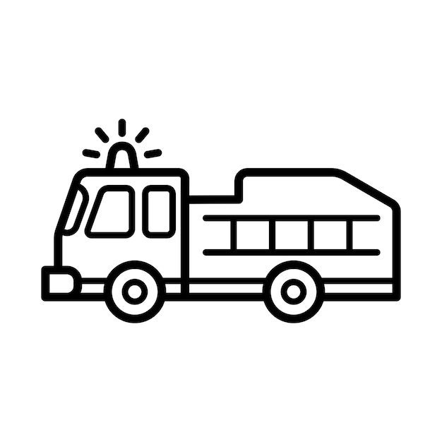 fire truck icon for graphic and web design