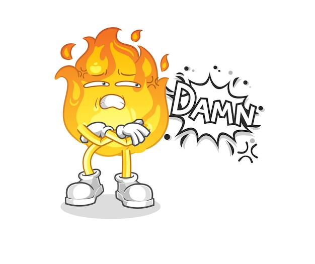 Fire very pissed off illustration. character vector