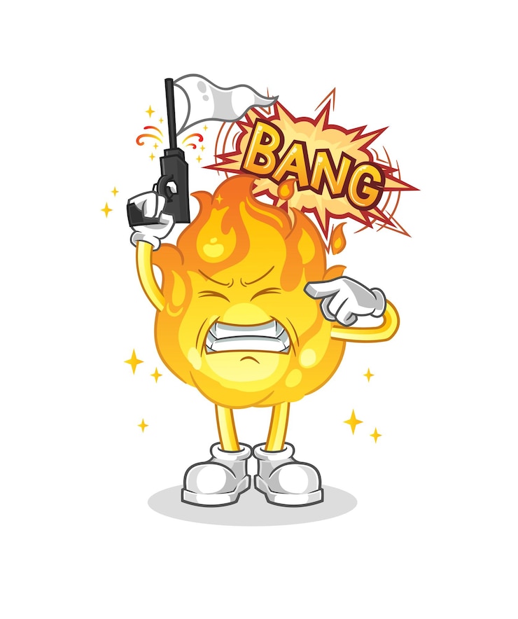 Vector fire warning shot mascot. cartoon vector
