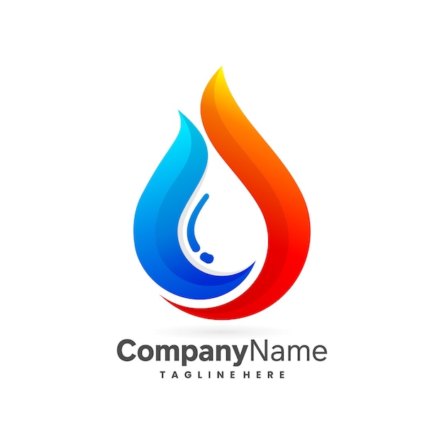 fire water logo for business template