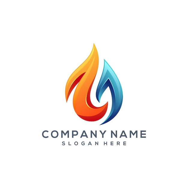 Fire water logo design