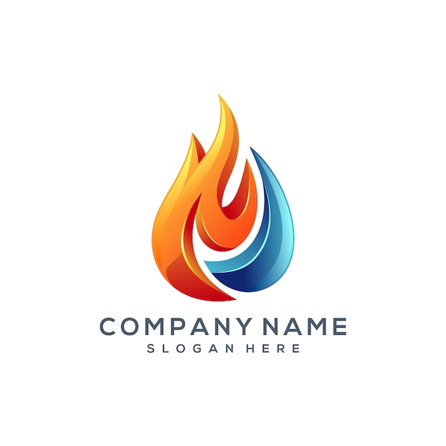 Fire water logo design