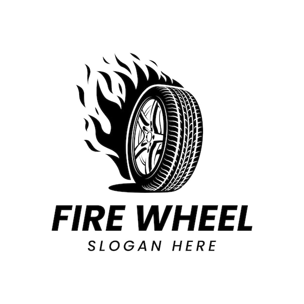 Vector fire wheel logo template