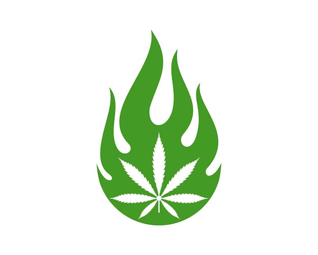 Fire with cannabis silhouette inside