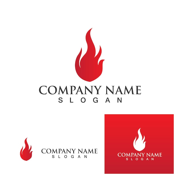 Fire with flame  Logo  Vector icon illustration