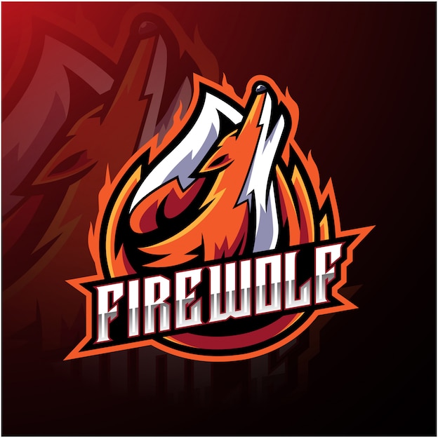 Fire wolf sport logo template