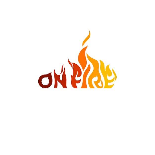 Vector on fire wordmark logo