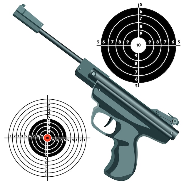 Firearm the gun against the target vector