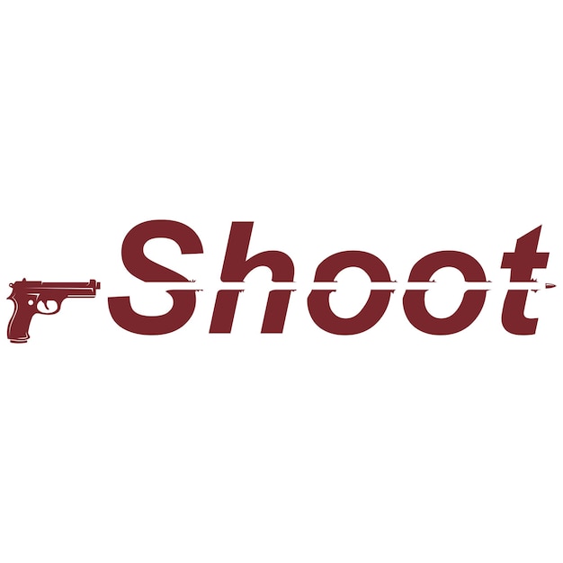 銃器銃アイコンのロゴデザイン