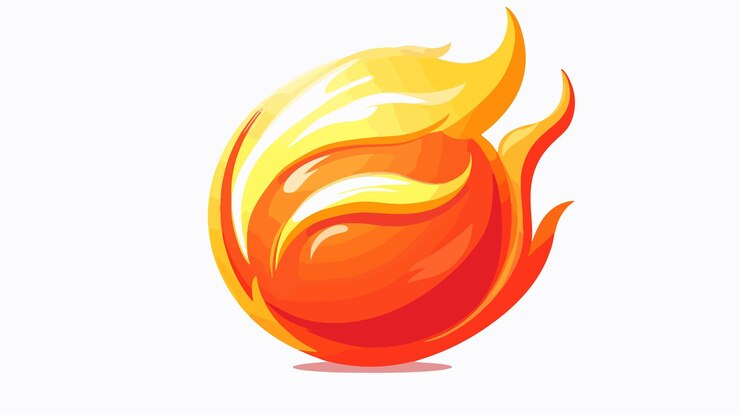 Vector a fireball with a flame on it