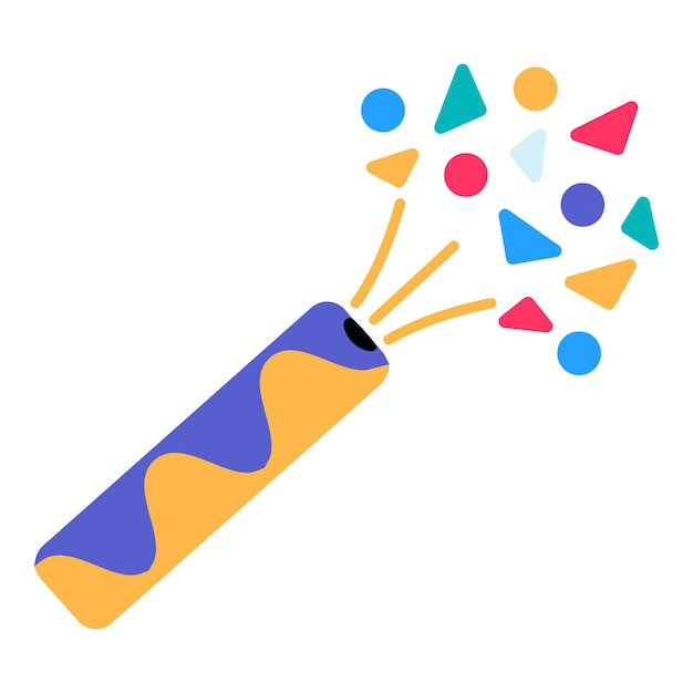 Firecracker Confetti Birthday Color Stroke Icon