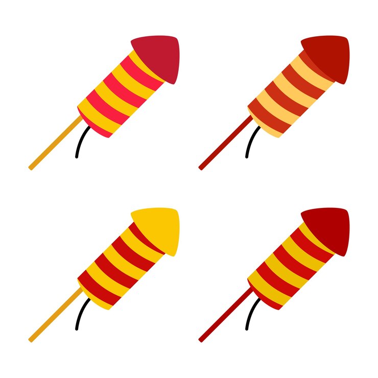 Vector firecracker in flat style isolated