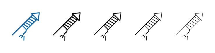 Vector firecrackers icon outline vector logo for web ui