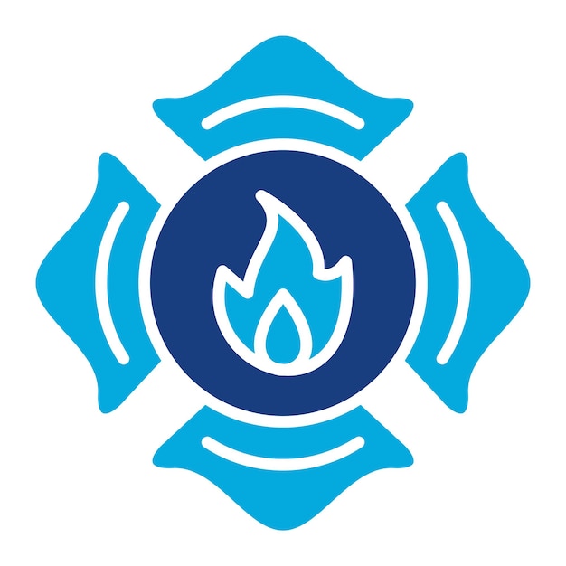 Firefighter Badge Duotone Illustration