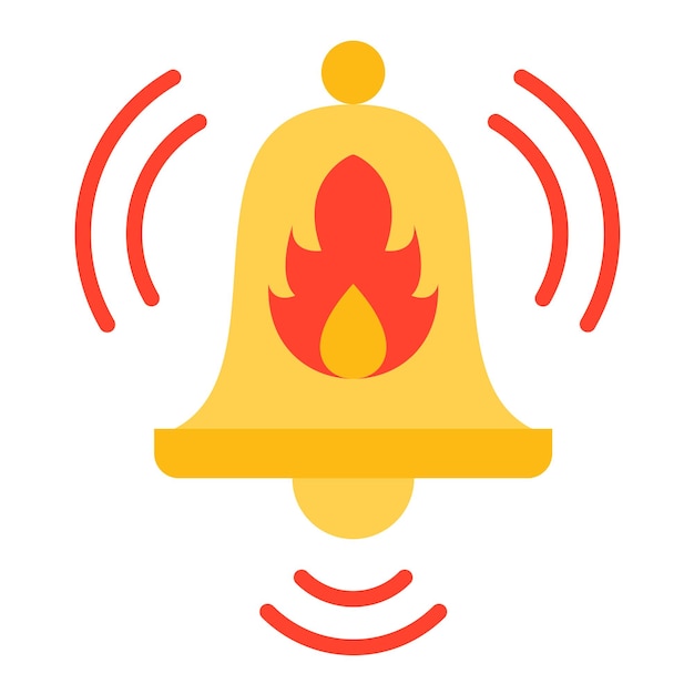 Vector firefighter bell icon style