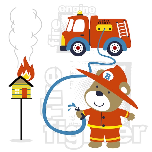 Firefighter cartoon vector 