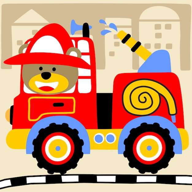 Firefighter cartoon vector