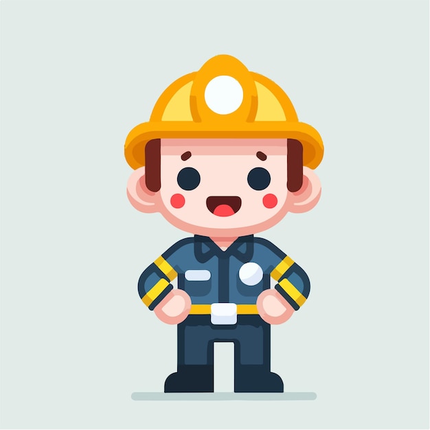 Firefighter character with flat design style