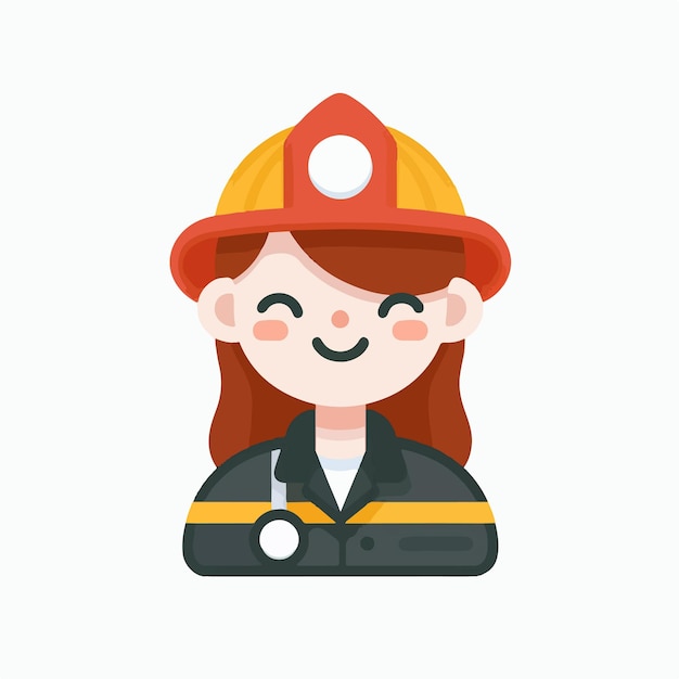 Vector firefighter character with flat design style