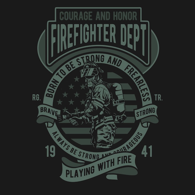 Vector firefighter dept