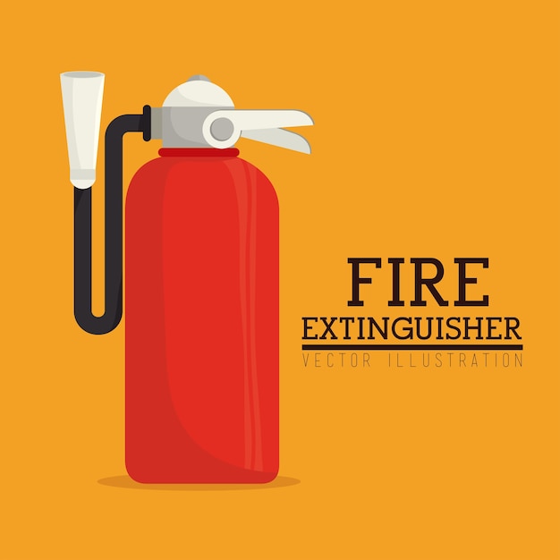 Firefighter design over orange background