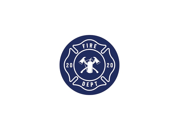 Firefighter emblem logo design in a classic concept