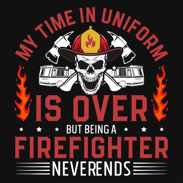 Vector firefighter graphics premium tshirt design