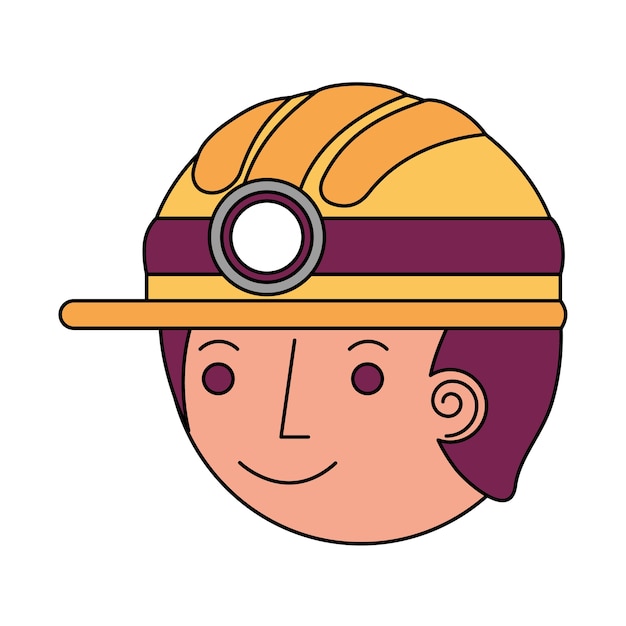 Vector firefighter head avatar character icon