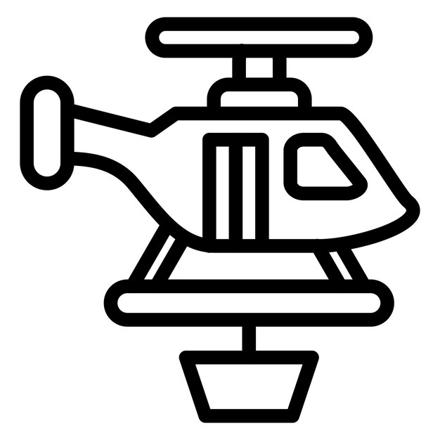Firefighter Helicopter Icon Style